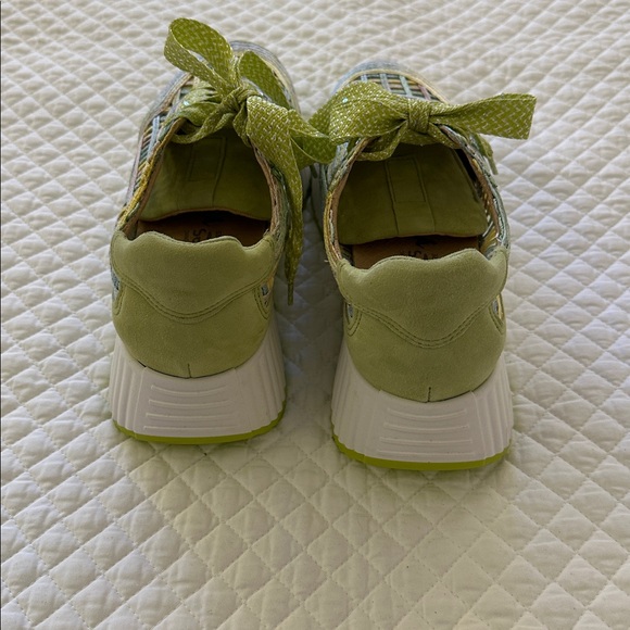 SOFTWAVES women's ardi sneakers in raffia multi green pastel EU 38 - Picture 2 of 5